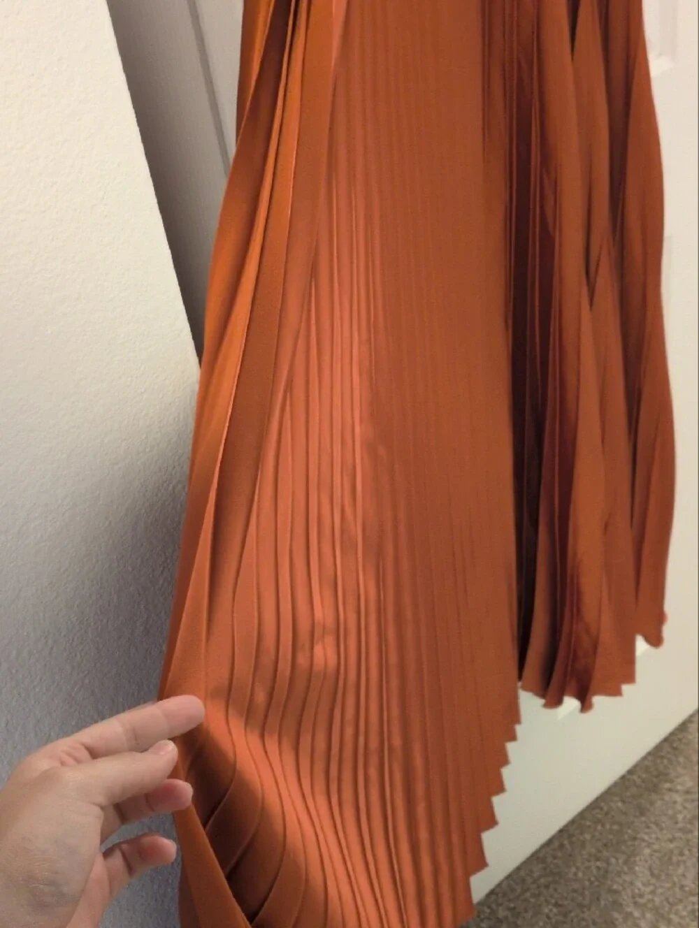 Petal & Pup Rust Orange Naira Pleated Maxi Dress Size 8